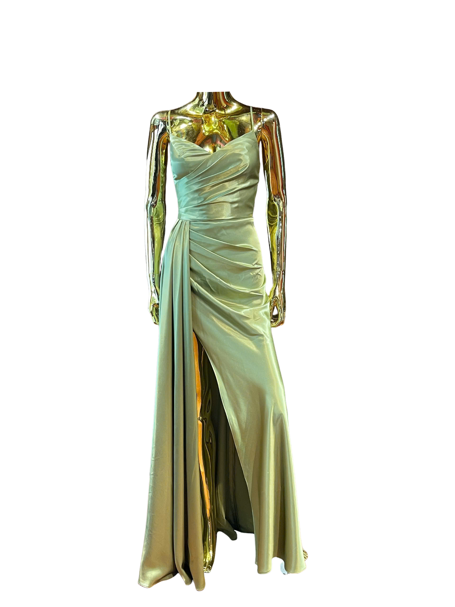 Sexy Side Slit Mermaid Soft Satin Long Dresses