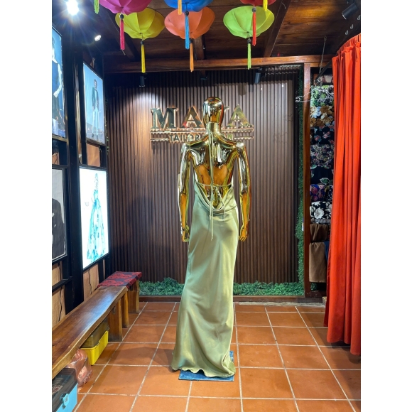 Satin Cowl Neck Slip Gown