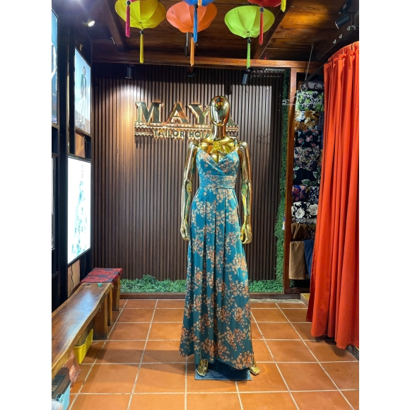 Floral Empire Waist Evening Gown